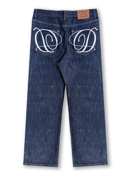 Script Straight Leg Denim